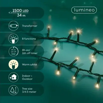 Luci Natale 1500 Led Caldo Naturale