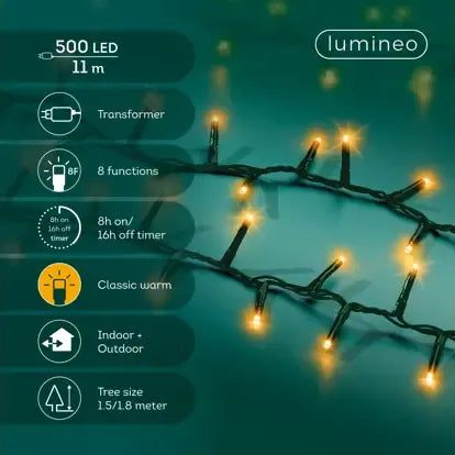 Luci Natale 500 Led Caldo Classico