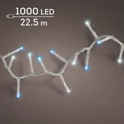 Luci Natale 1000 Led Freddo Blu Cavo Trasparente