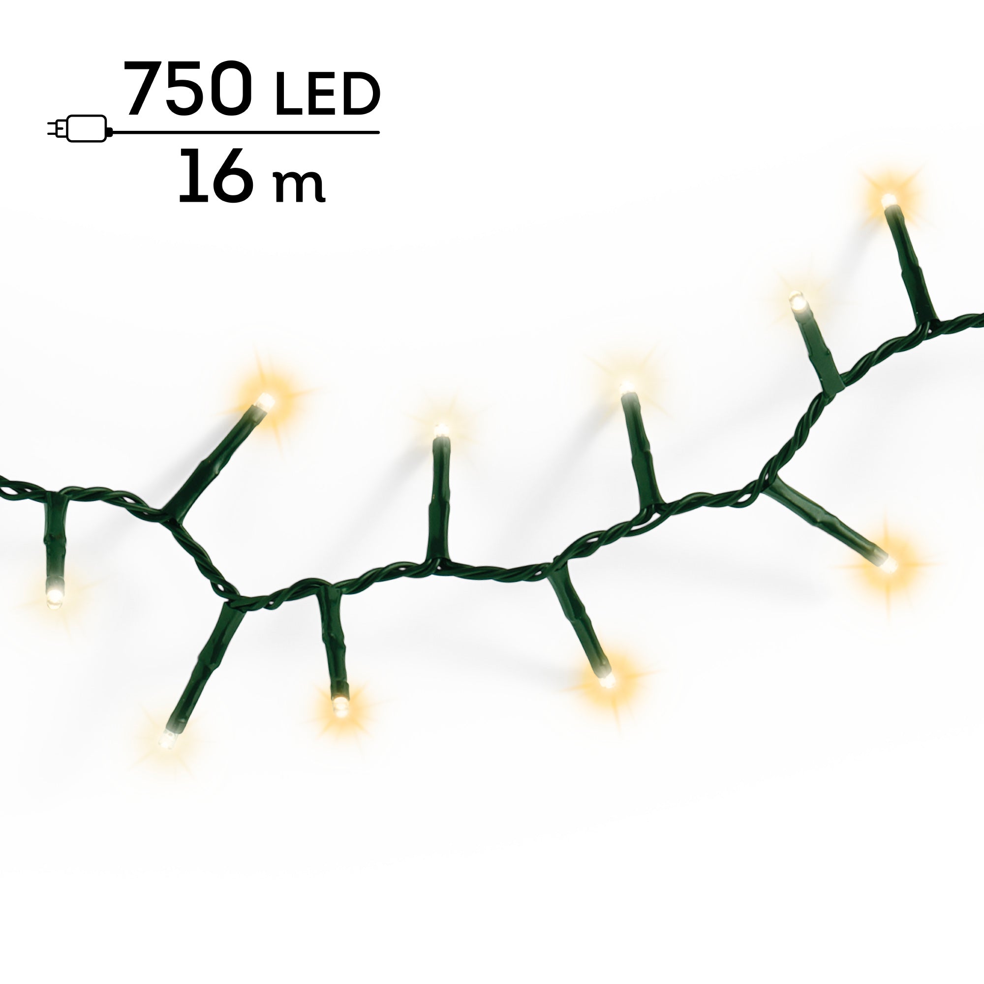 Luci Di Natale 750 Led Warm Classic White 16 Ml