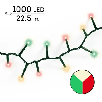 Luci Natale 1000 Led Caldo Naturale Rosso Verde