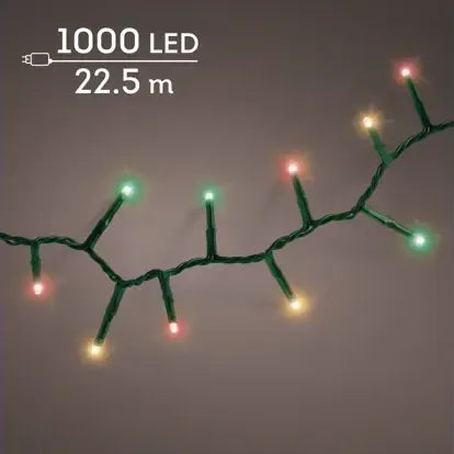 Luci Natale 1000 Led Caldo Naturale Rosso Verde