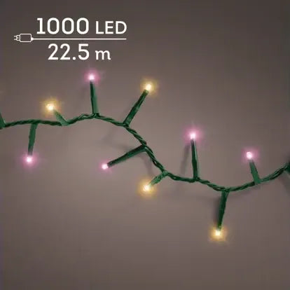 Luci Natale 1000 Led Caldo Classico Rosa