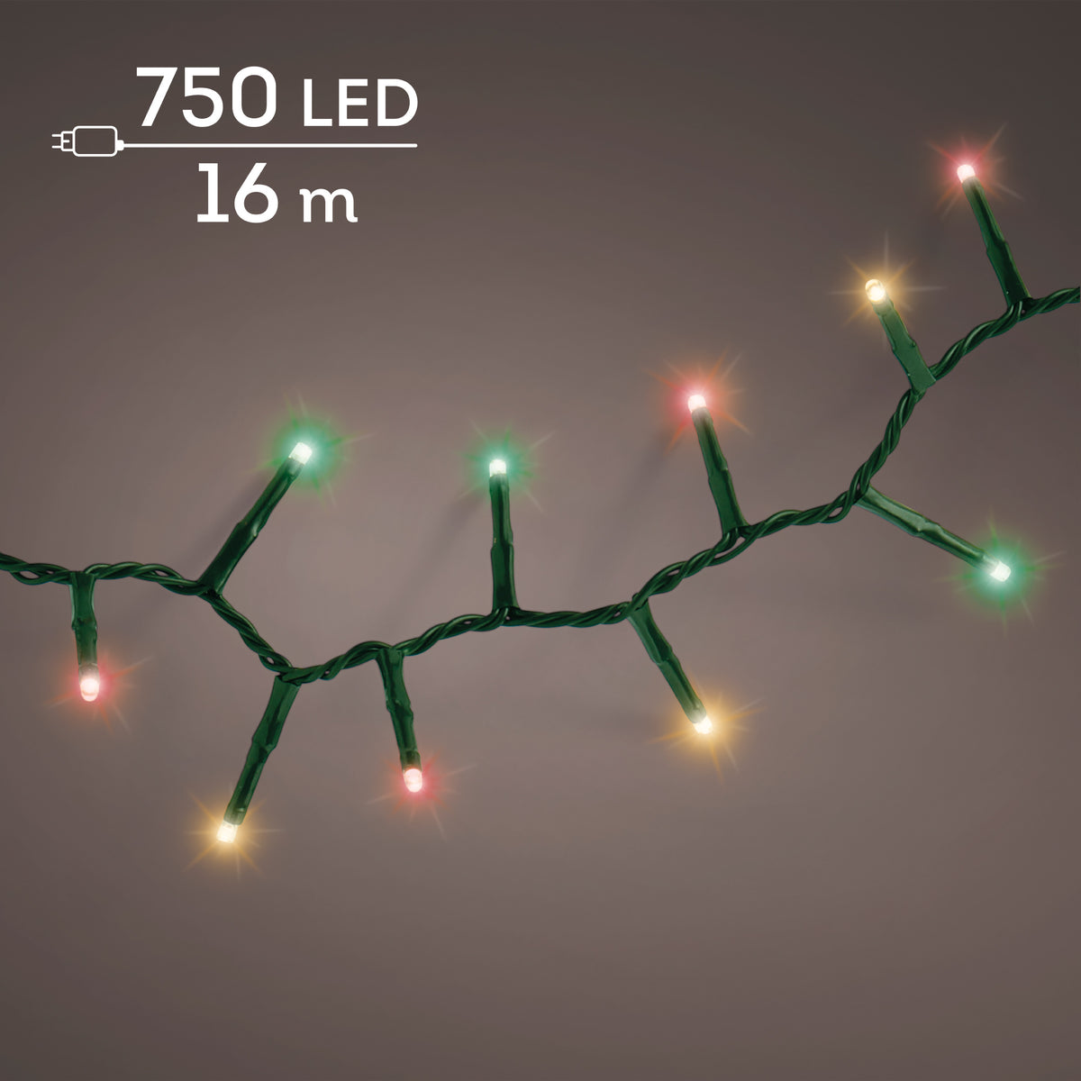 Luci Natale 750 Led Caldo Classico Rosso Verde