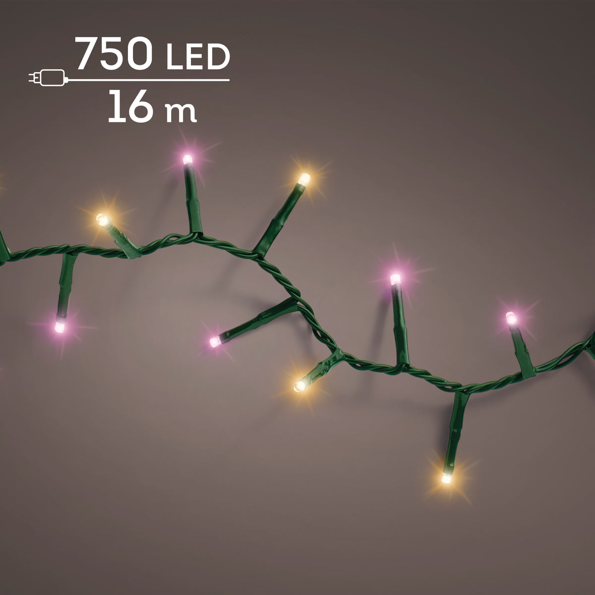 Luci Natale 750 Led Caldo Classico Rosa