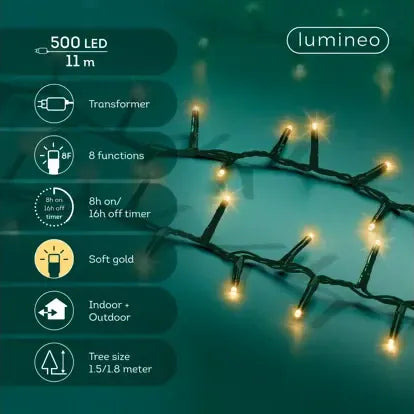 Luci Natale 500 Led Oro Soft