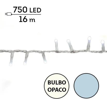 Luci Soft Glow 750 Led Bulbo opaco Freddo Cavo Trasparente