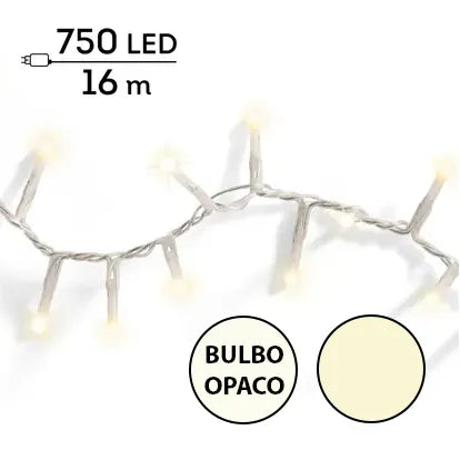 Luci Soft Glow 750 Led Bulbo opaco Caldo Naturale Cavo Trasparente