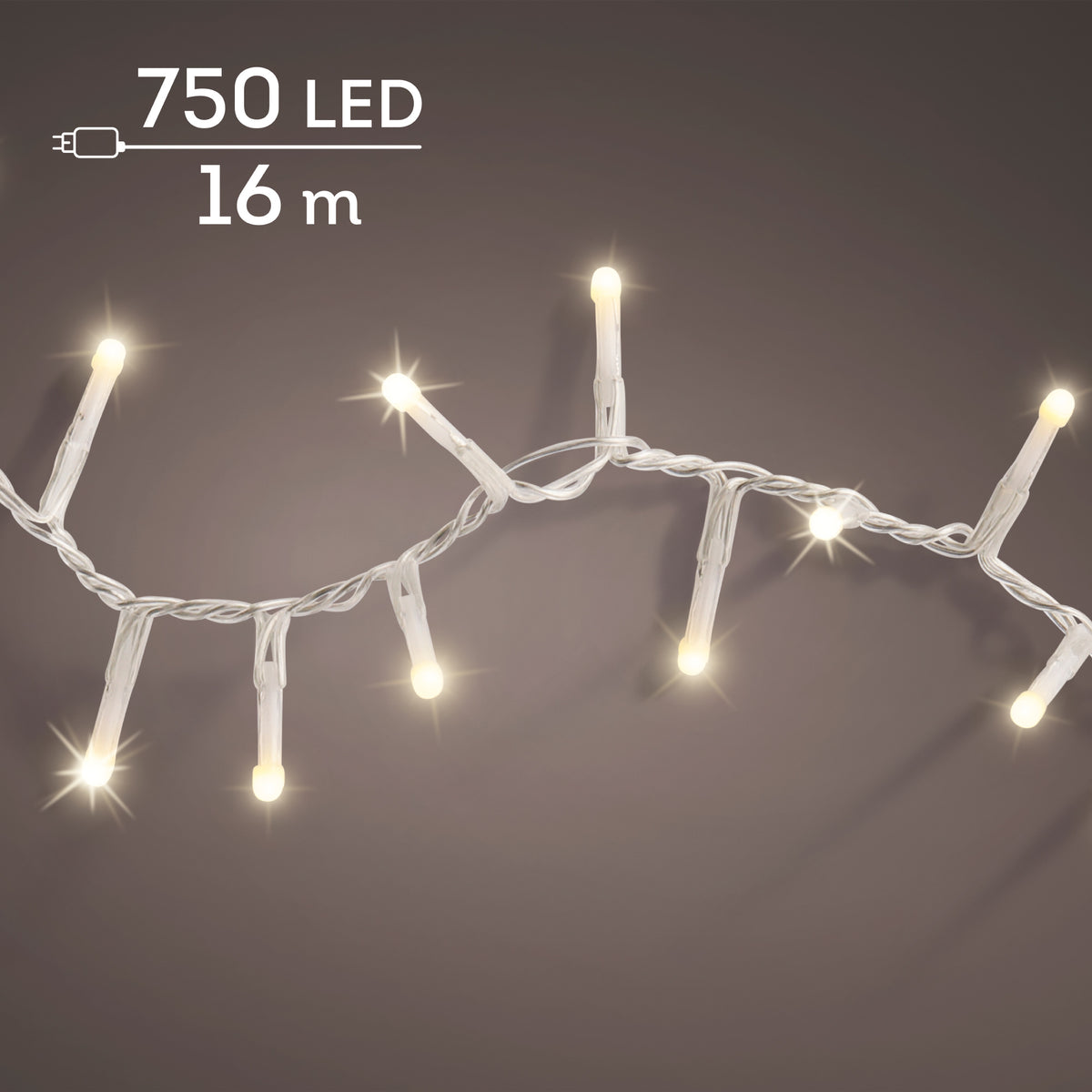 Luci Soft Glow 750 Led Bulbo opaco Caldo Naturale Cavo Trasparente