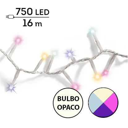 Luci Soft Glow 750 Led Bulbo opaco Freddo Caldo Naturale Rosa Viola Cavo Trasparente