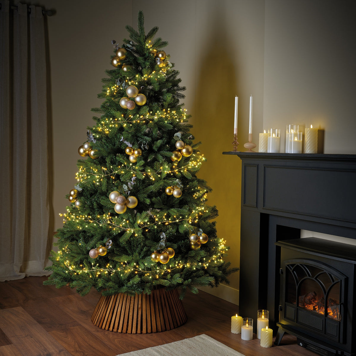 Luci Di Natale 480 Cluster Microled 6 M Luce Oro E Calda