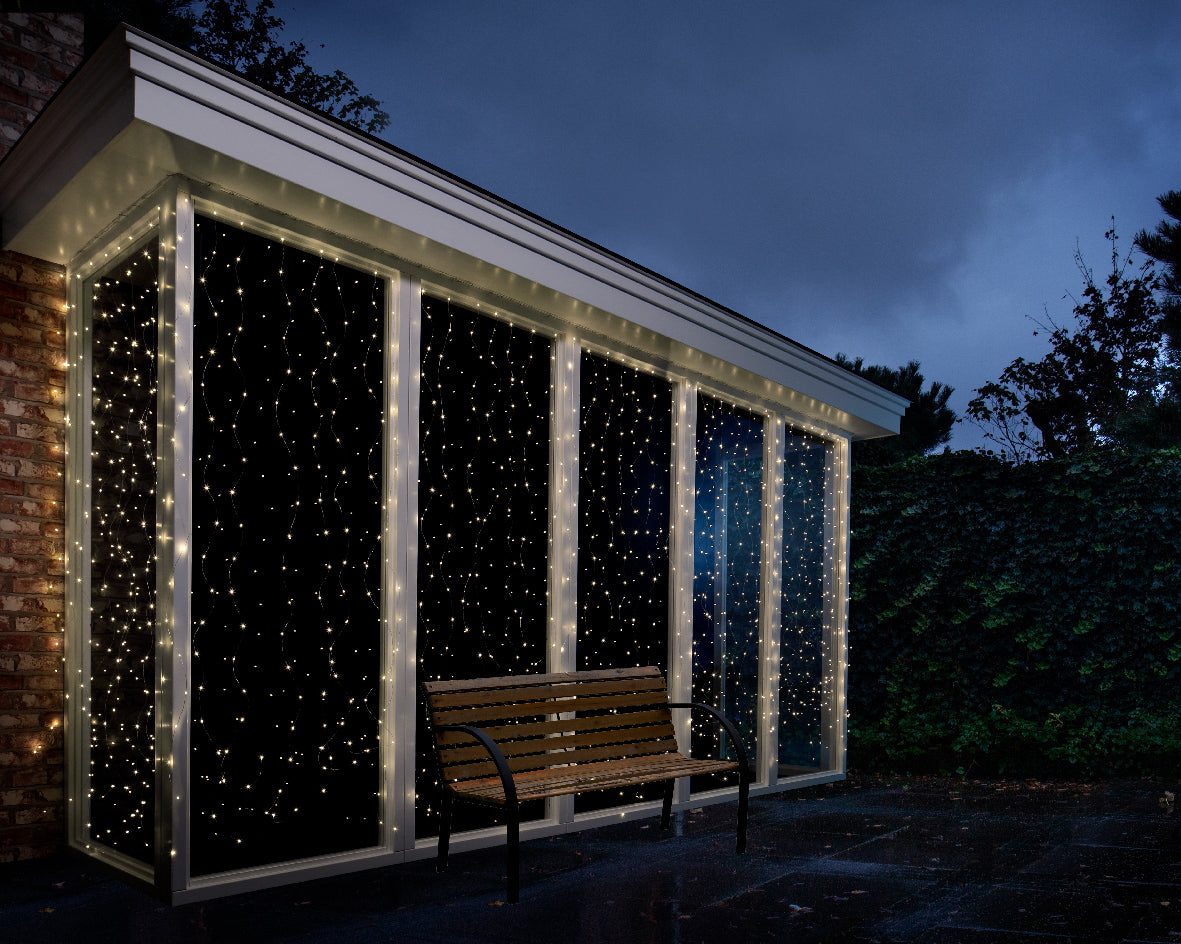 Tenda Luminosa 400 Micro Led Luce Calda 1,9x2 M