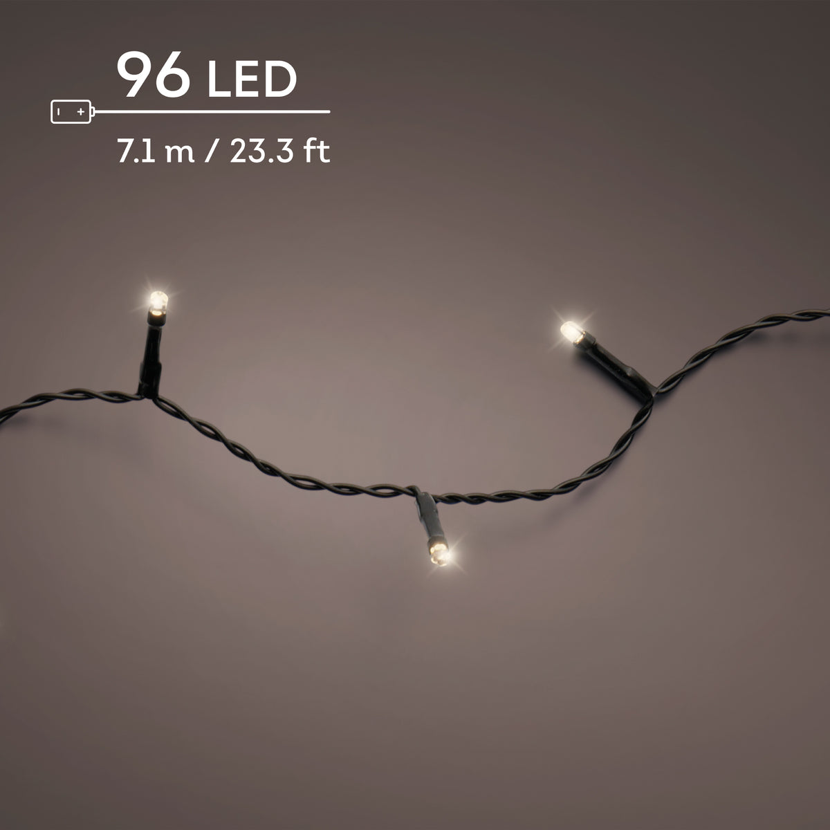 Luci Natale Batteria 96 Led Luce Calda