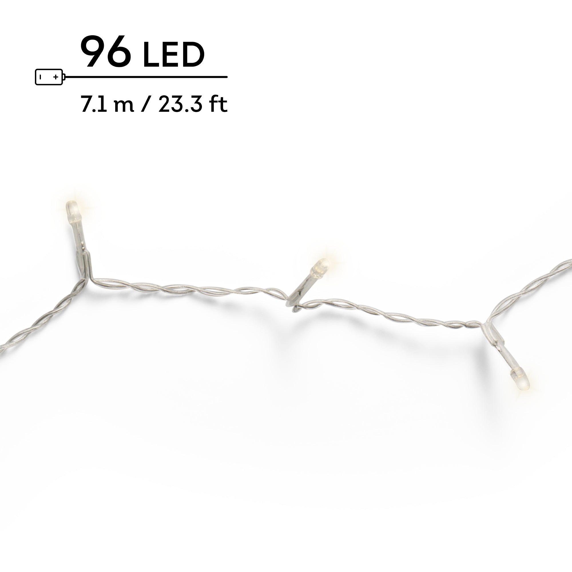 Luminaria Batteria 96 Led 7,1 M Warm