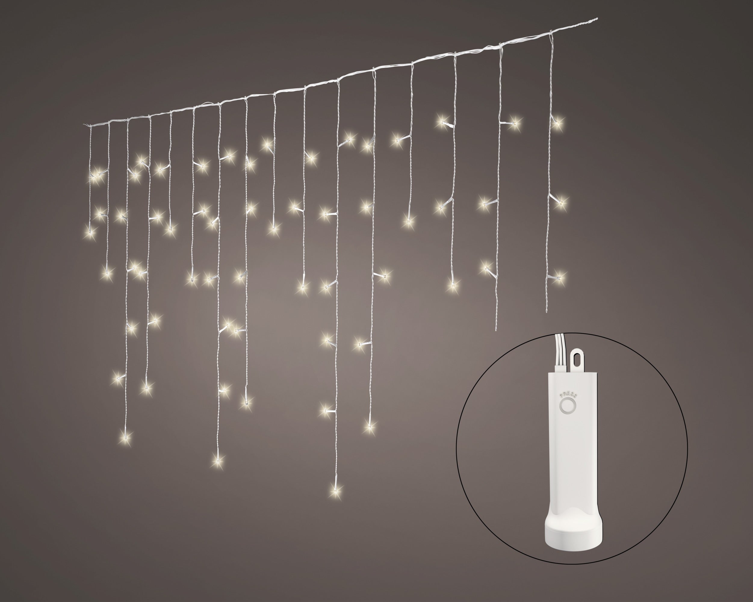 Tenda Luminosa Batteria 75x700 Cm Luce Calda