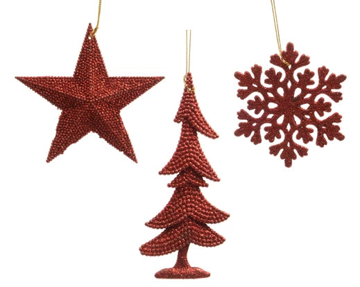 Pendente Figura Natalizia Christmas Red Glitter 10,5x10,5 Cm 1 Pz