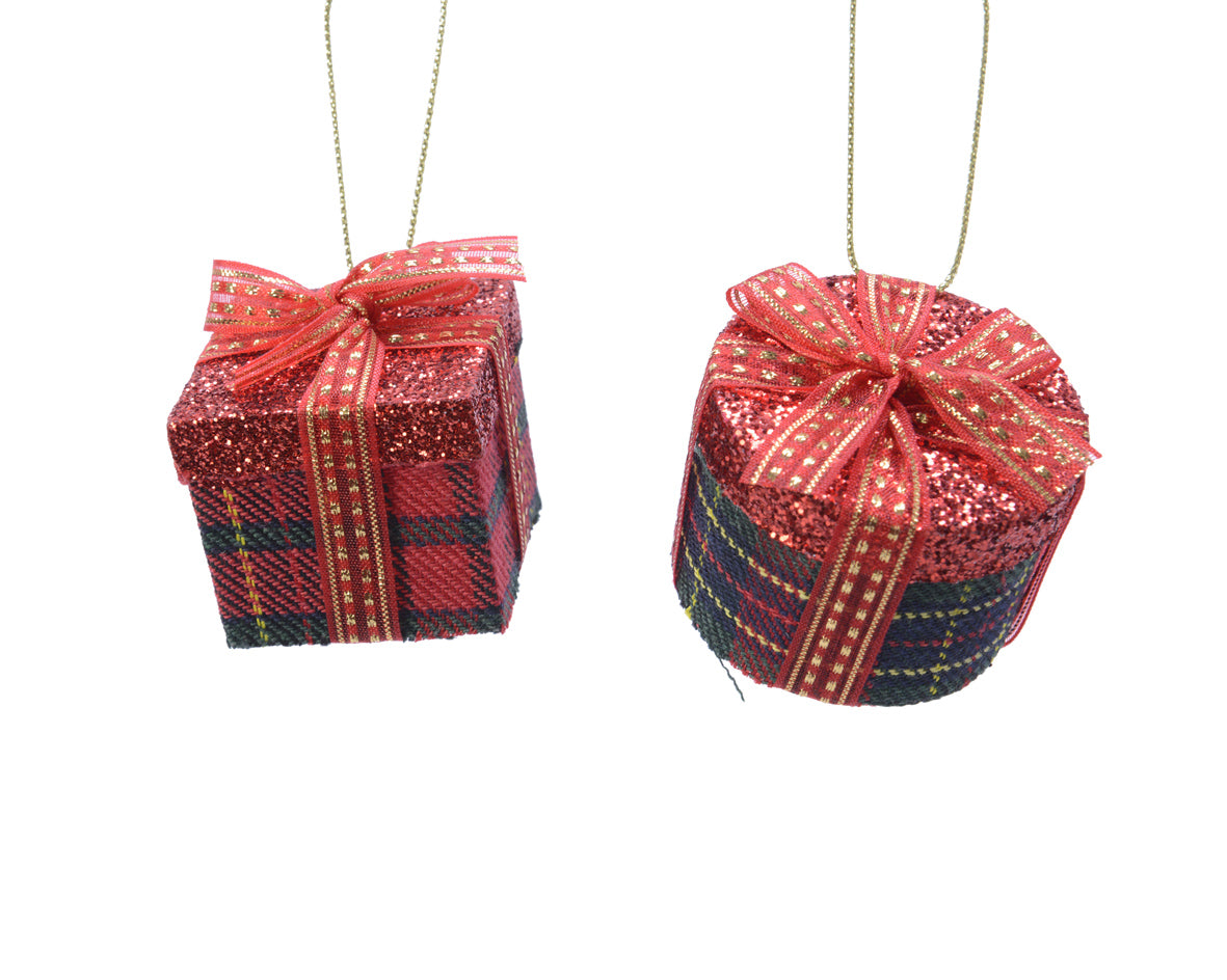 Set 2 Pacchi Regalo Rossi Con Fiocchi