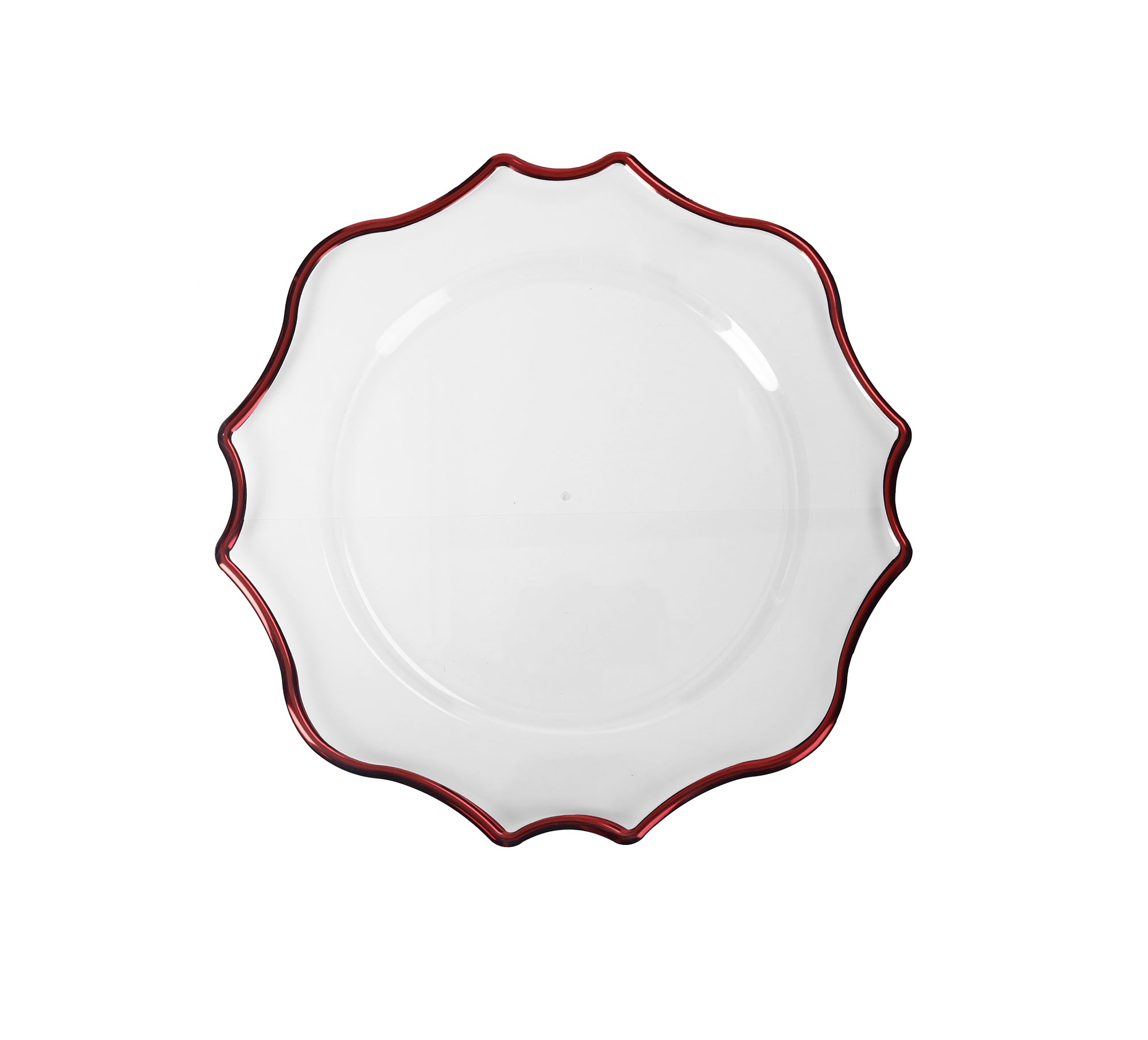 Set 4 Pz Sottopiatto Smart Trasparente Bordo Rosso