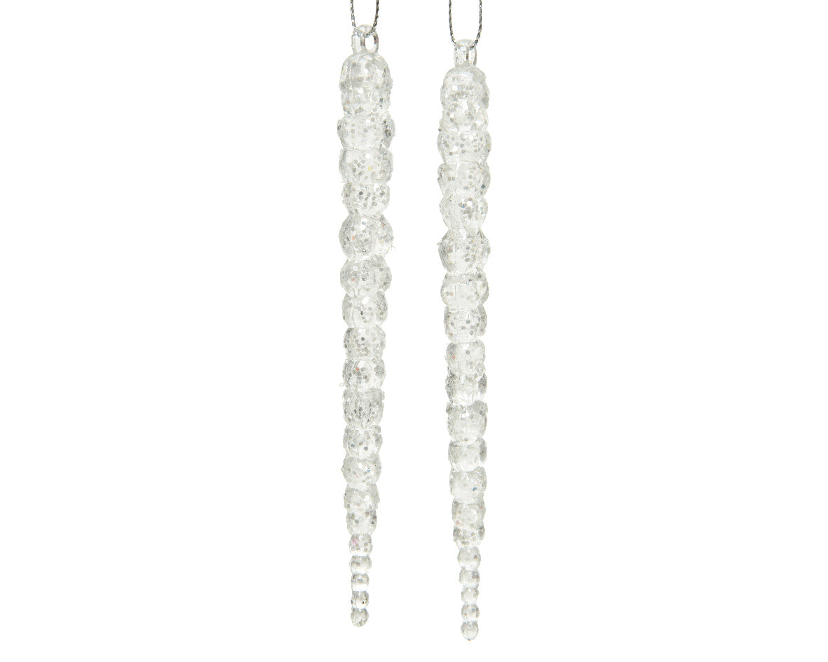 Ghiacciolo decorativo natalizio con glitter 14 cm per addobbi appendibili - DeMatteis.it