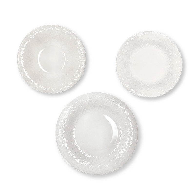 Set 18 Pz Piatti Tavola Dedalo New Bone China