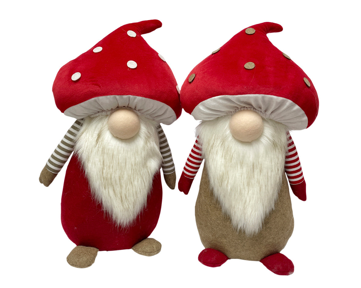 Gnomo Cappello Fungo Rosso 27x19x46 Cm