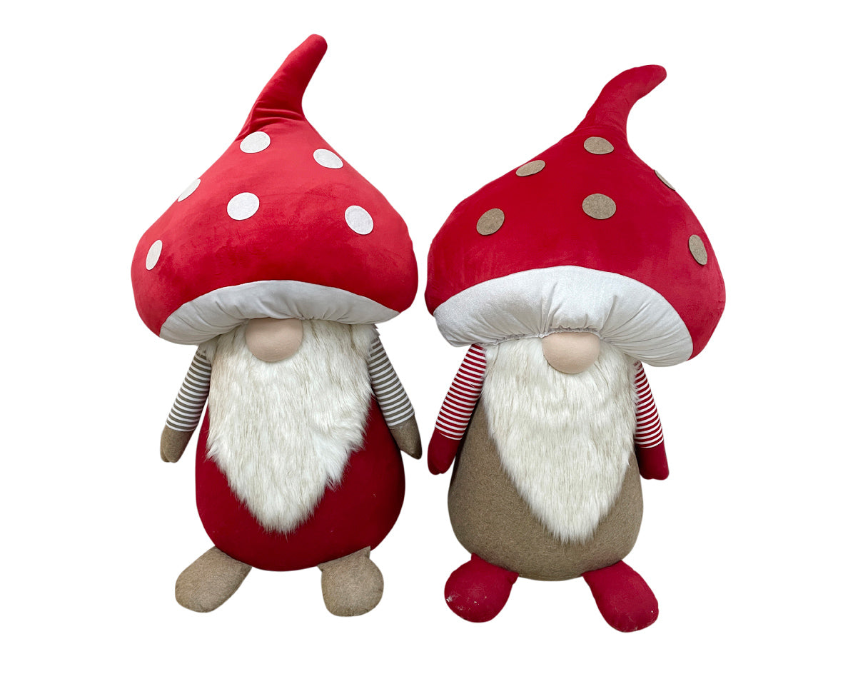 Gnomo Cappello Fungo Rosso 51x39x99 Cm