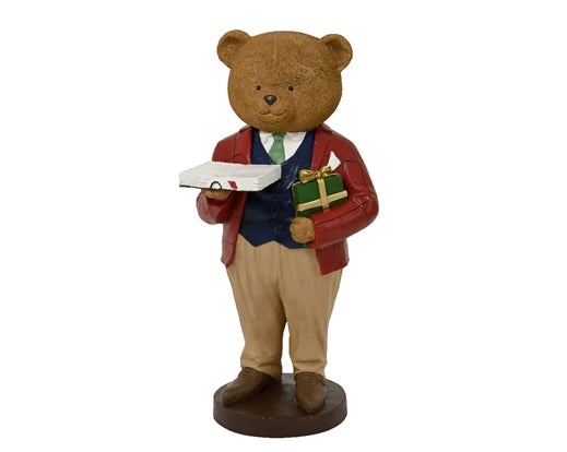 Orso Natalizio Con Regali 45x43x98 Cm