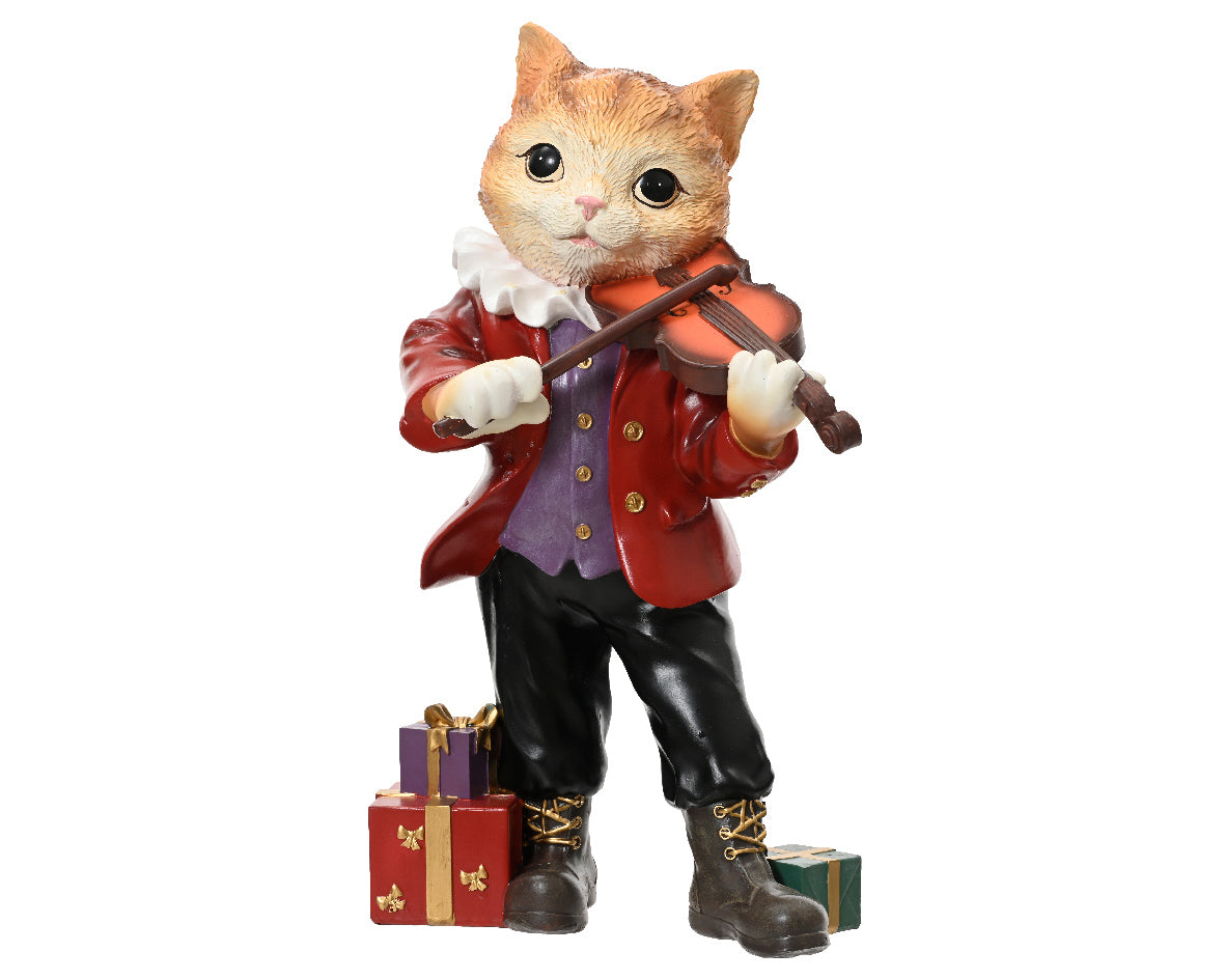 Gatto Con Violino 27x22x45 Cm