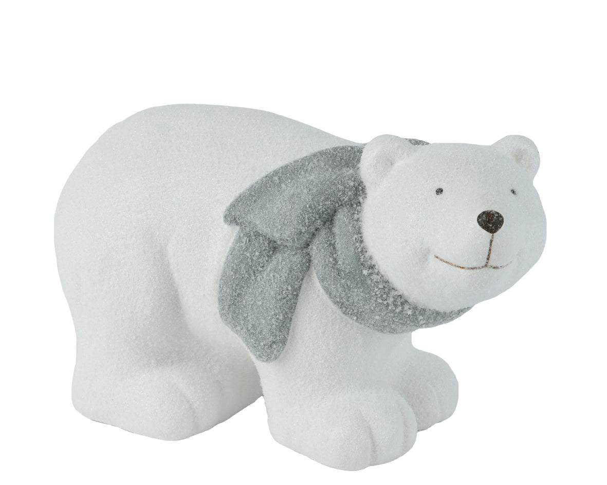 Orso Polare Terracotta Bianco 13x24x14 Cm
