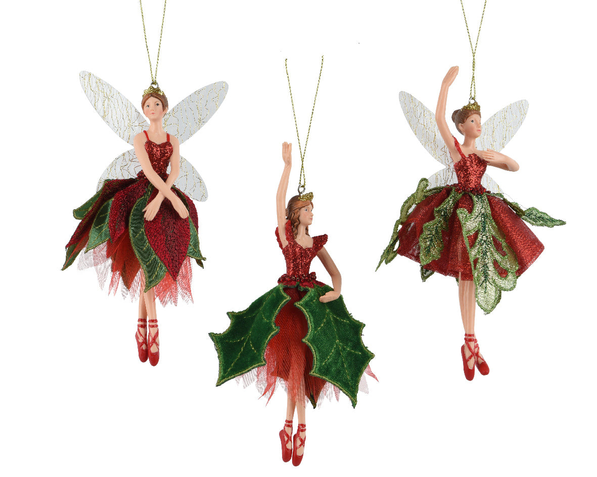 Pendente Fata Rossa Verde 4x12x17 Cm
