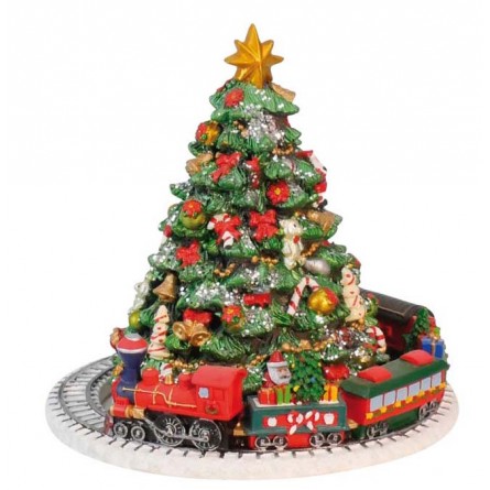 Carillon Albero Di Natale Con Treno 16x16x17 Cm