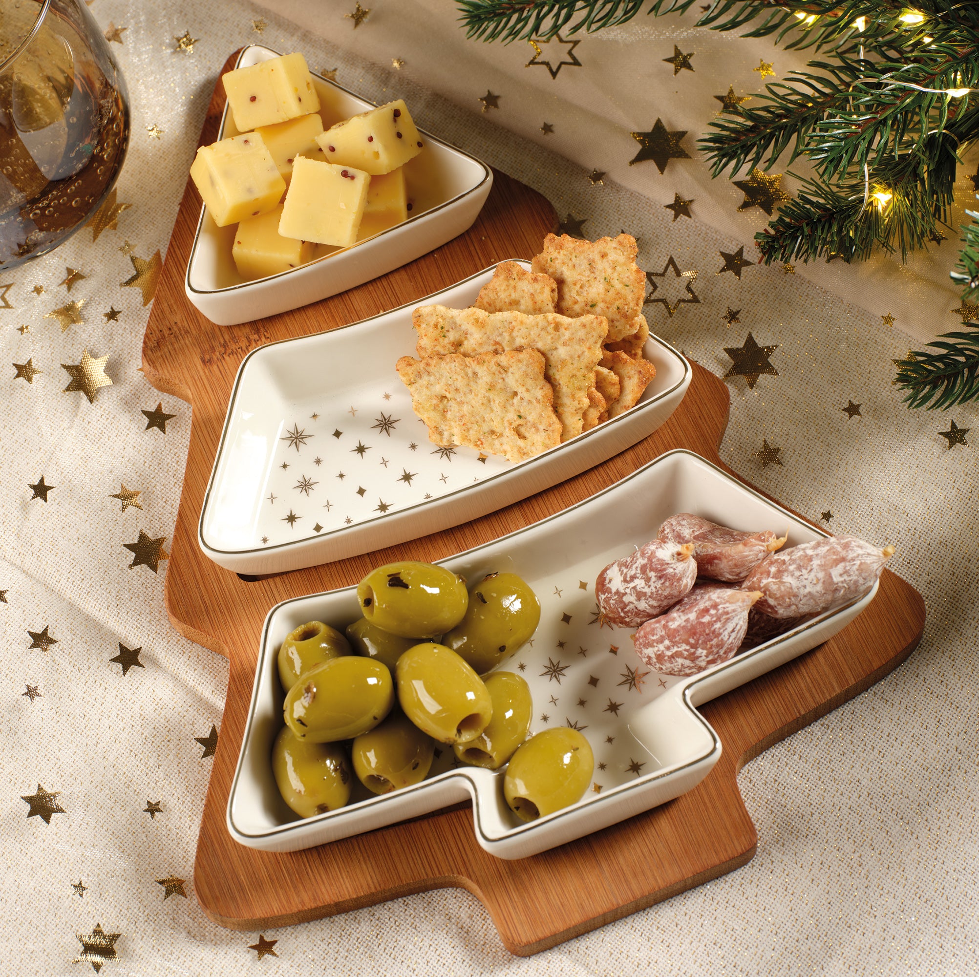 Vassoio Tapas Albero Di Natale 28x20x4 Cm