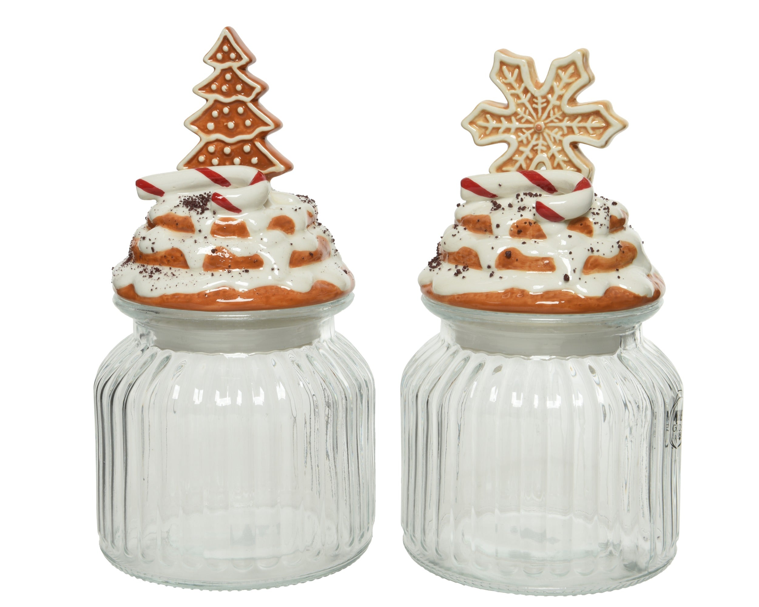 Barattolo Vetro Top Decoro Natale D 11x21 Cm