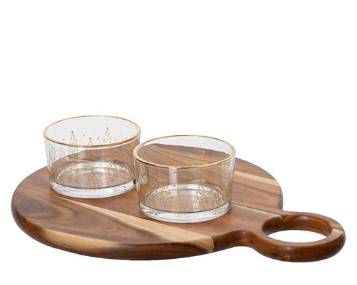 Set Ciotole Vetro Aperitivo 33x25,5x7 Cm