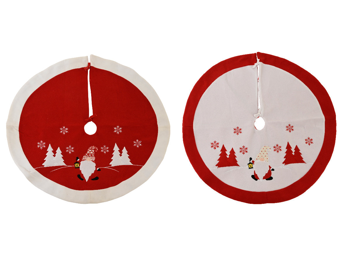 Copripiede Albero Rosso Bianco D 90 Cm