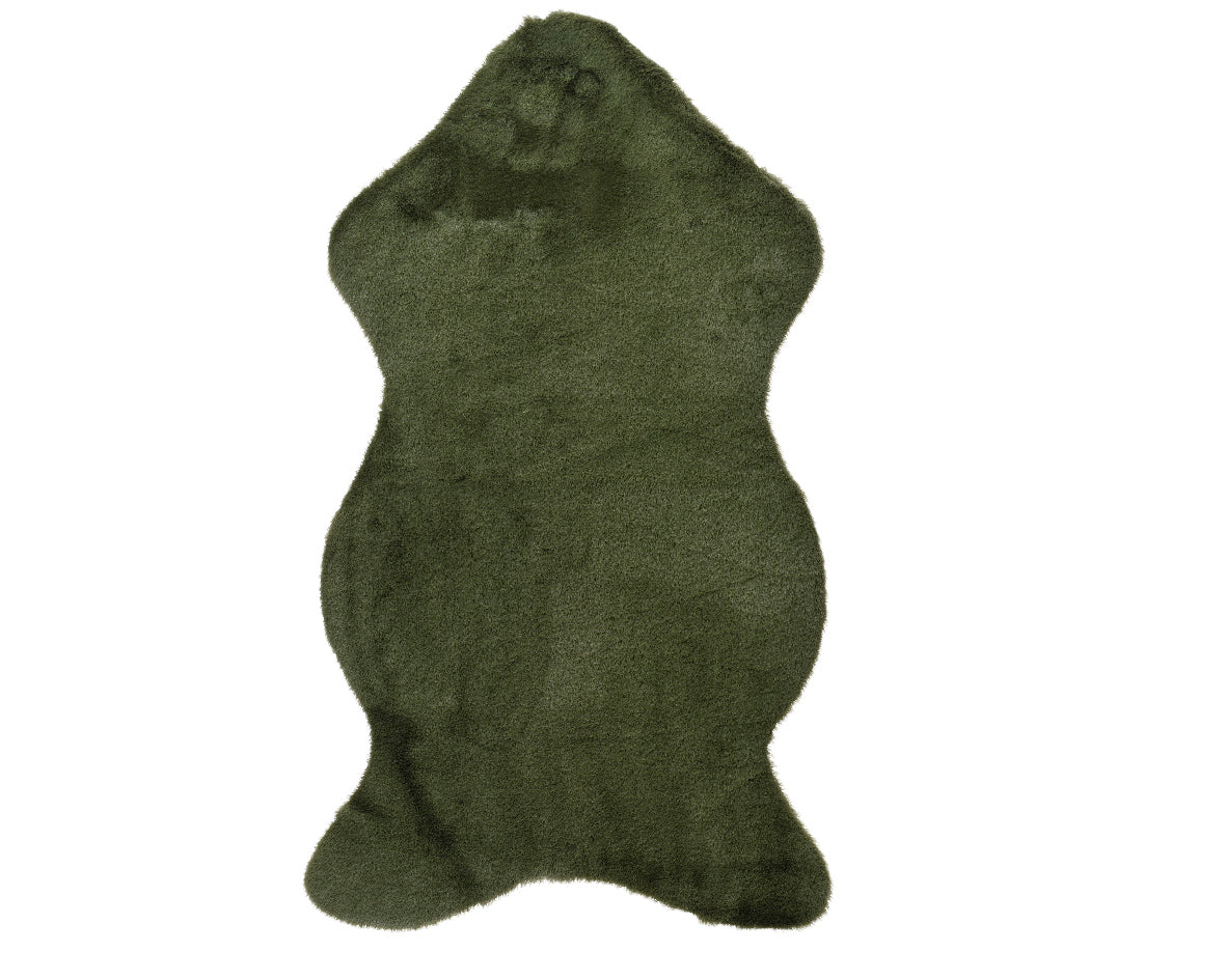 Tappeto Sintetico Coniglio Verde 90x50x2 Cm