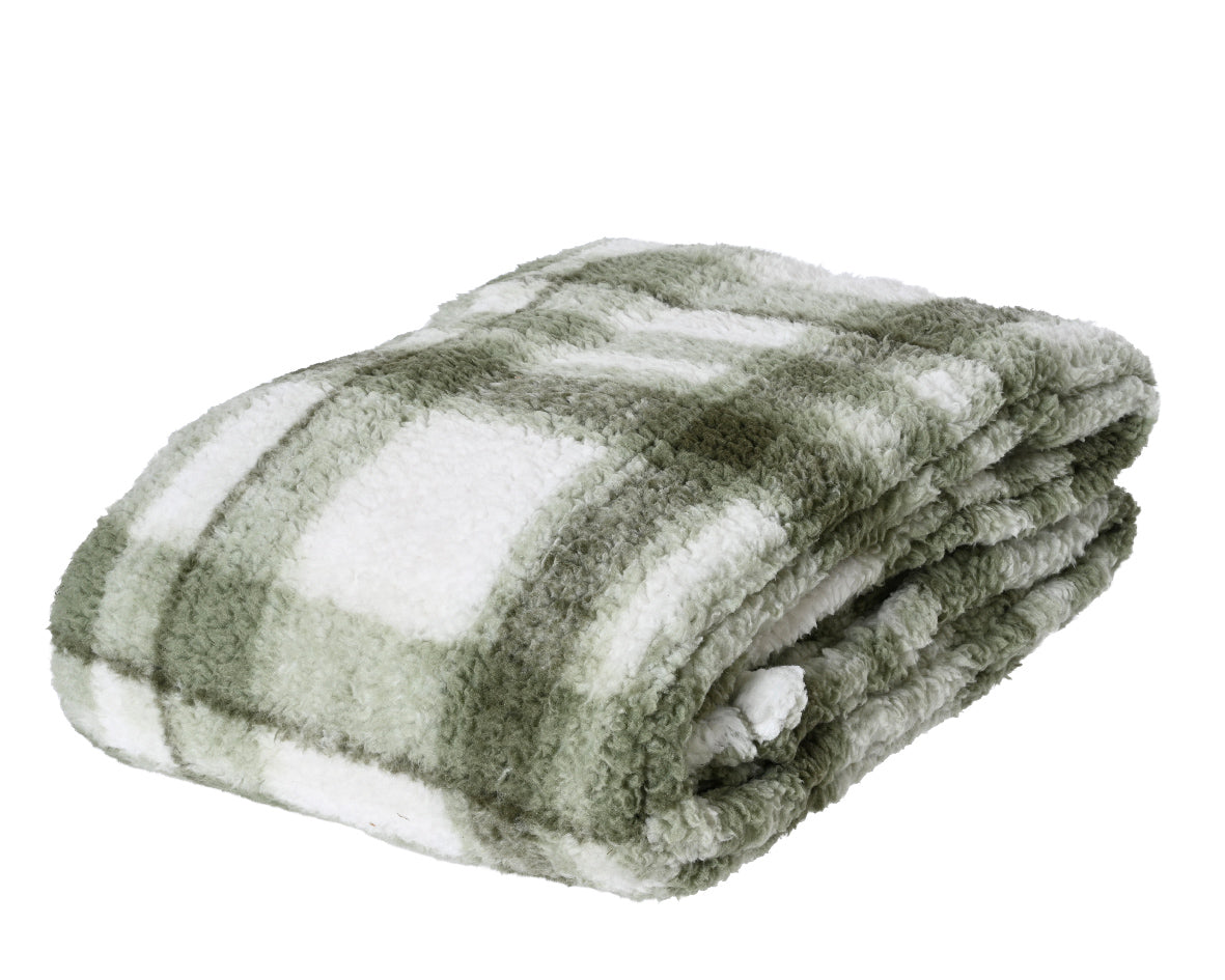 Plaid Verde Bianco 130x170x1 Cm