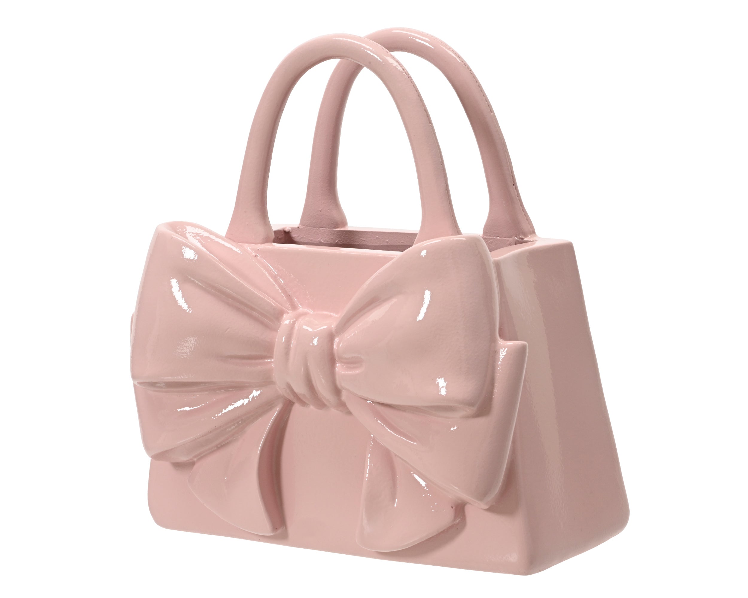 Vaso Fiori Borsetta Soft Pink 19x11x20 Cm