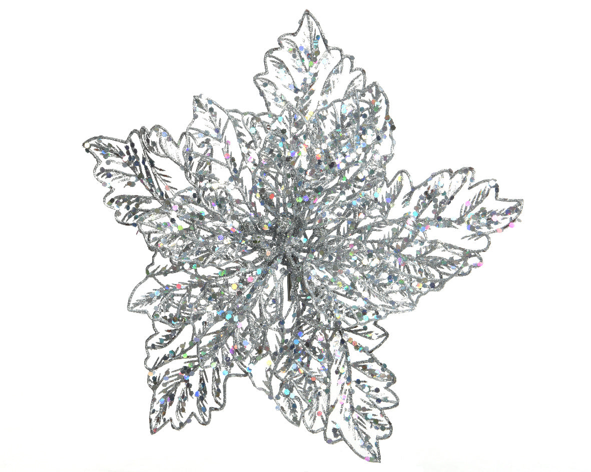 Stella Natalizia Silver Su Clip D 23x10 Cm