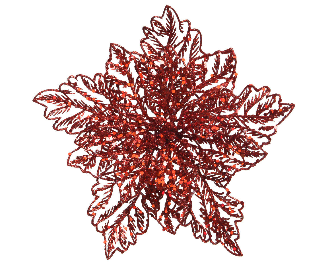 Stella Natalizia Red Su Clip D 23x10 Cm