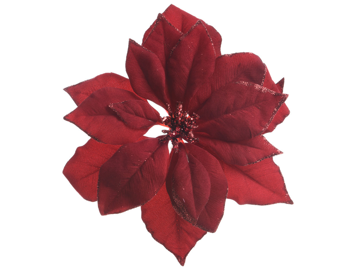 Stella Natale Borgogna Glitter D 24x6 Cm
