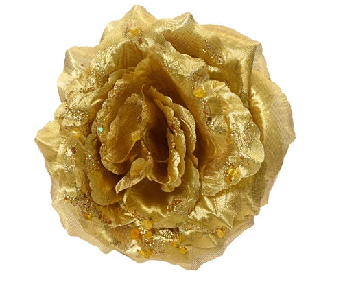 Rosa Oro Con Clip Decoro Ambra 14x9 Cm