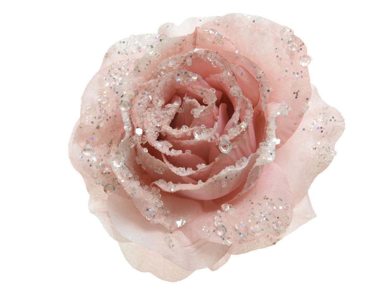 Rosa Blush Pink Con Glitter Su Clip D 14x8 Cm