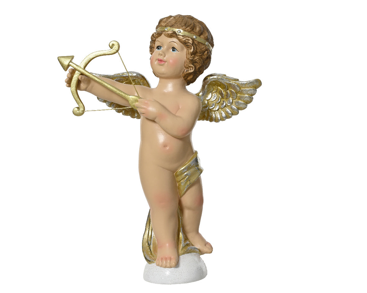 Putto Con Arco Oro Crema 51x25x63 Cm