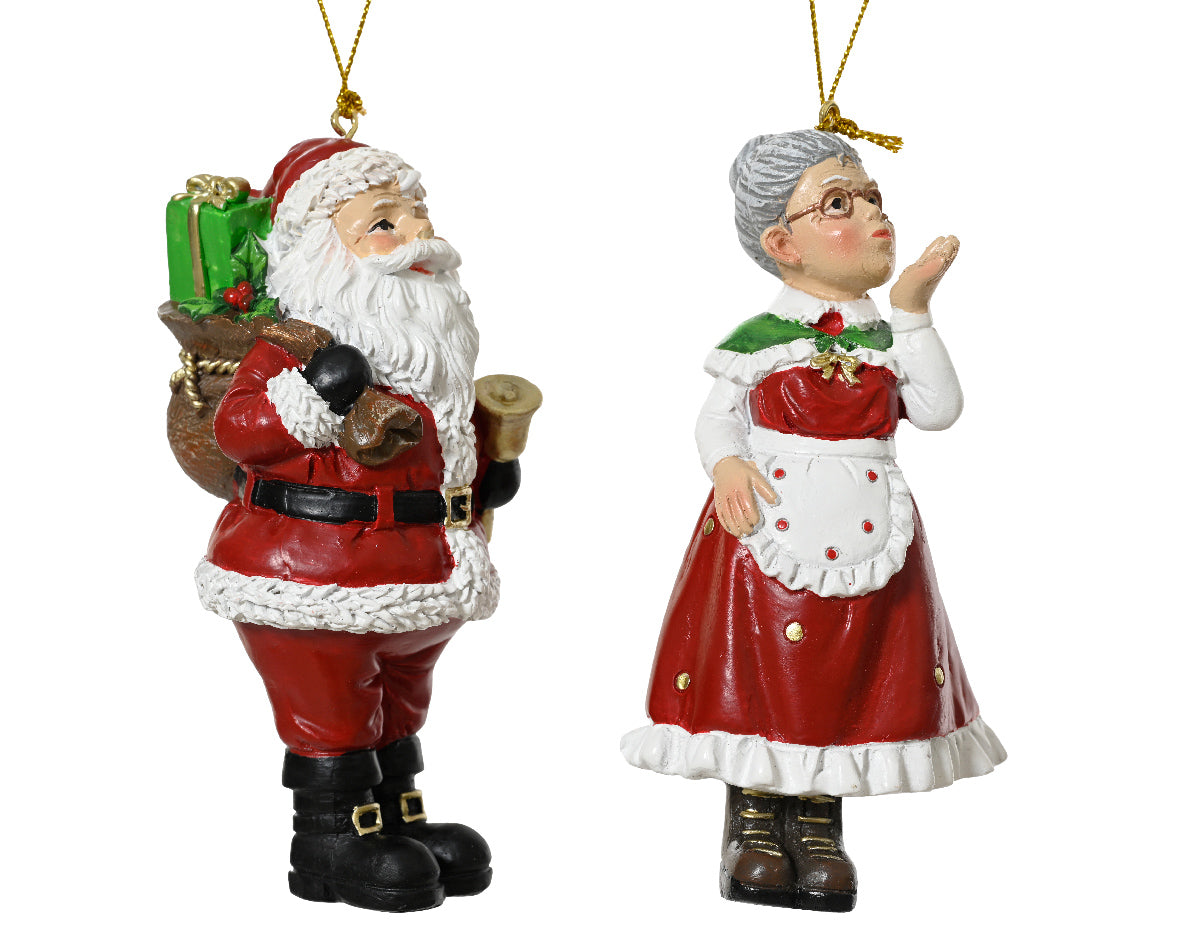 Pendente Babbo Mamma Natale 6x6x12 Cm