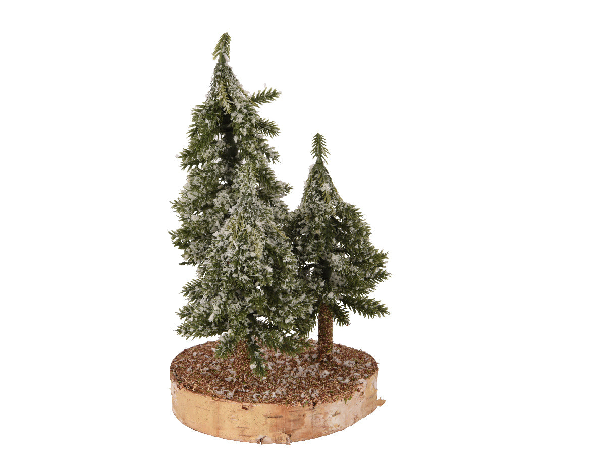 Set 3 Mini Albero Base Legno D 13x23 Cm
