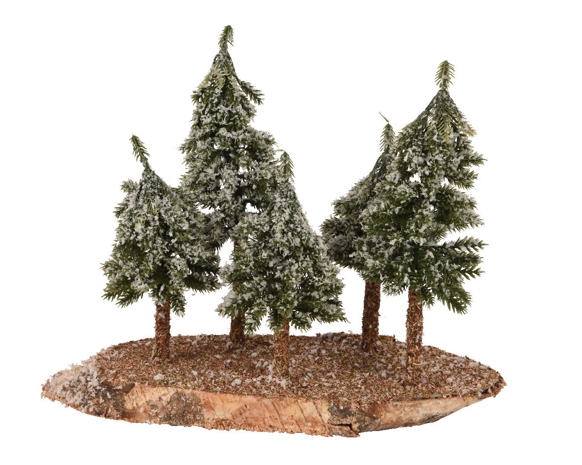 Set Mini Alberi Base Legno 12x33x25 Cm