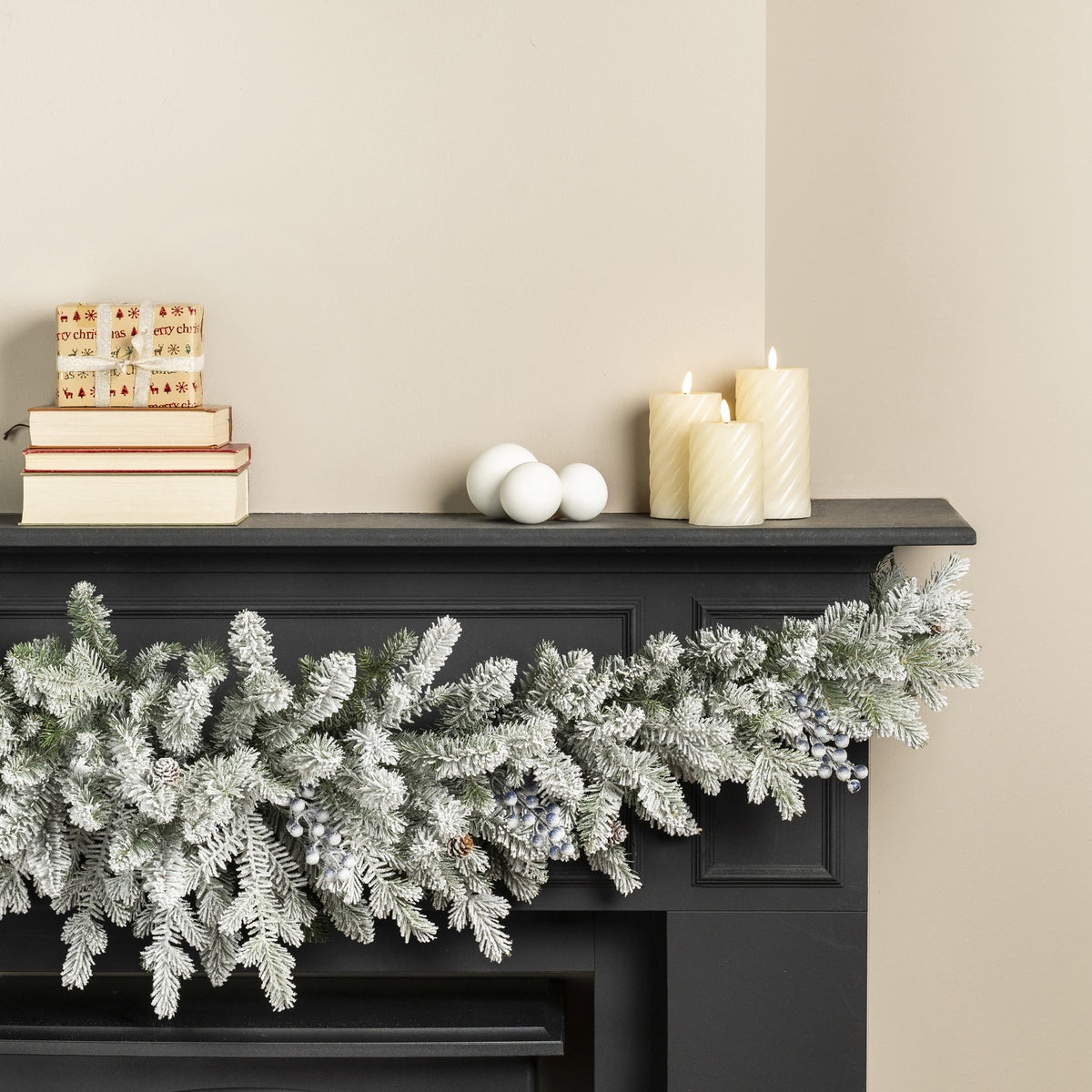 Festone Aspen Innevato Con Glitter D 45x180 Cm