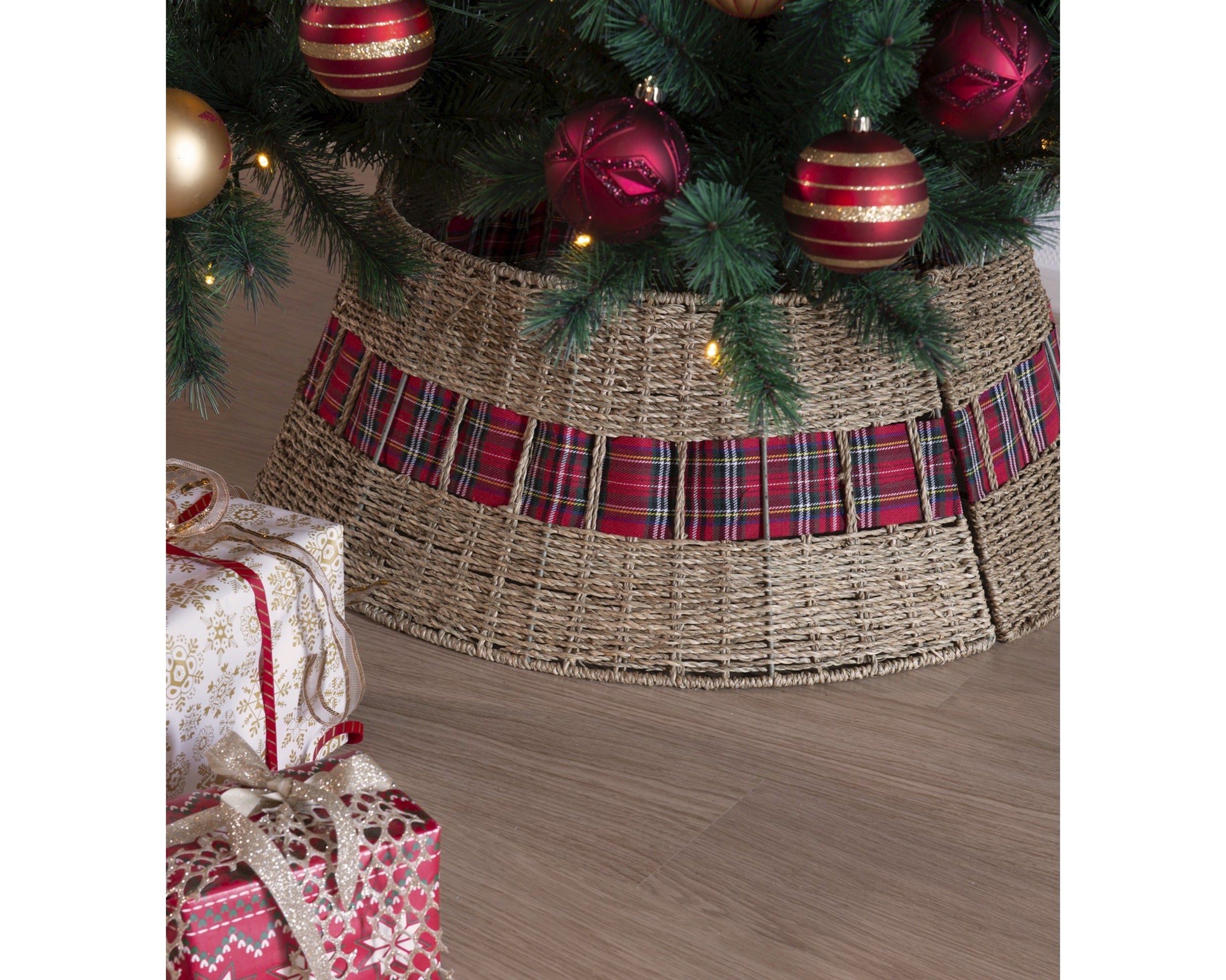 Copripiede Albero Vimini Scozzese D 70x28 Cm