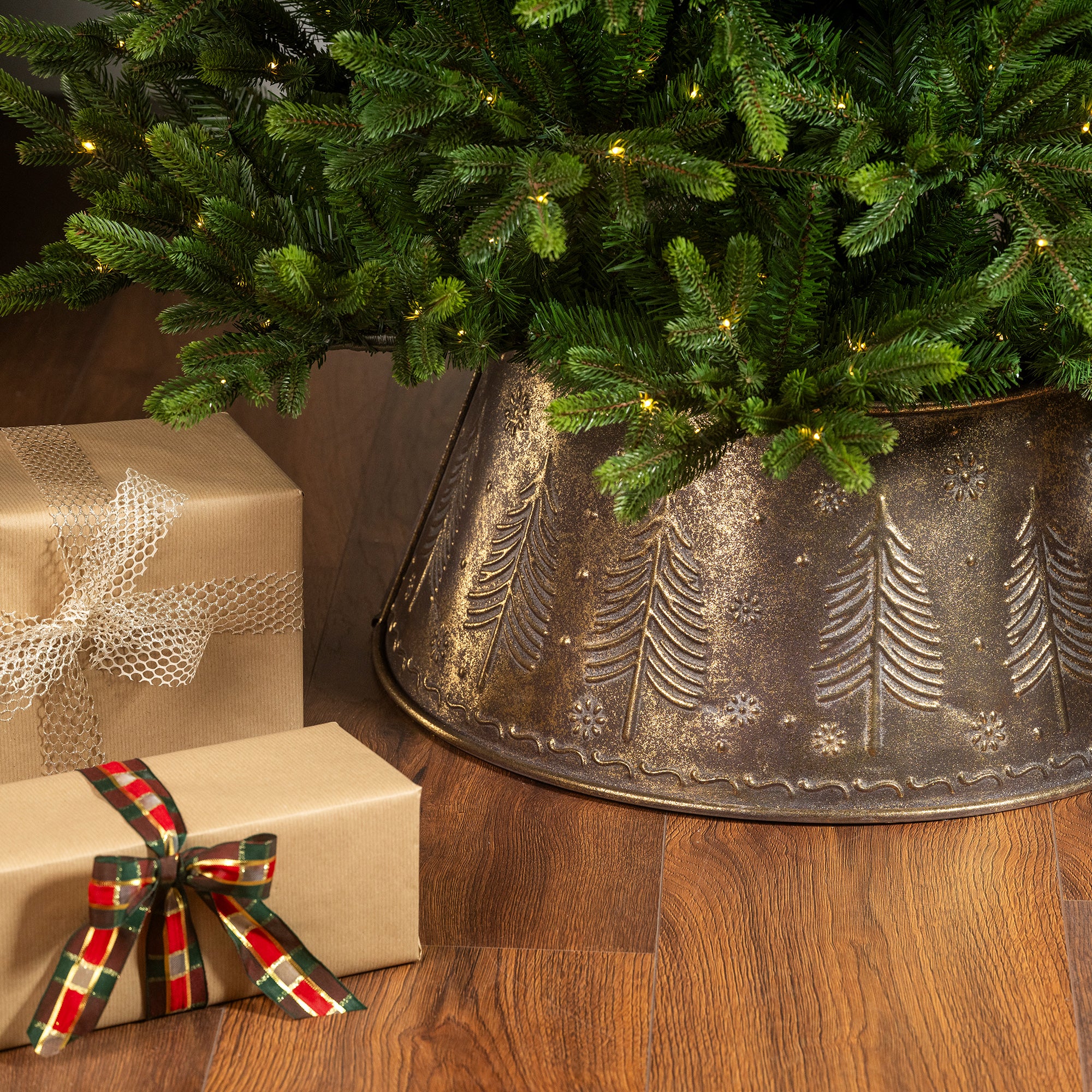 Copripiede Albero Bronzo Antico D 57x25 Cm